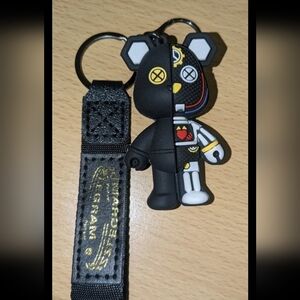 Black and White Mechanical Bear Keychain